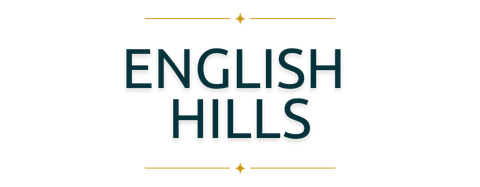 The image displays the text "ENGLISH HILLS" in a stylized font.